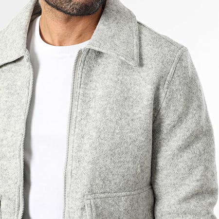 Frilivin - Conjunto Chaqueta con Cremallera y Pantalón 161 Gris Claro Jaspeado