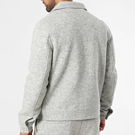 Frilivin - Conjunto Chaqueta con Cremallera y Pantalón 161 Gris Claro Jaspeado