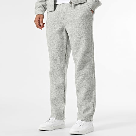 Frilivin - Conjunto Chaqueta con Cremallera y Pantalón 161 Gris Claro Jaspeado