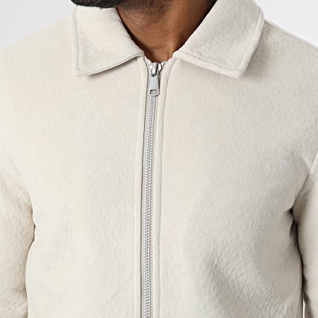 Frilivin - Gevoerde Zippende Textuur L61 Licht Beige