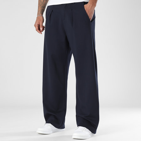 LBO - Pantalon Habillé Large A Plis 2379 Bleu Marine