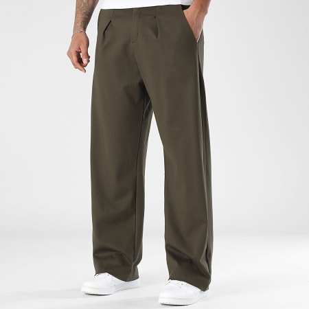 LBO - Pantalon Habillé Large A Plis 2380 Vert Kaki