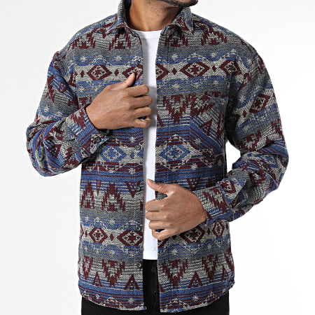 Classic Series - Camicia Z02 Blu Bordeaux Grigio Azteco