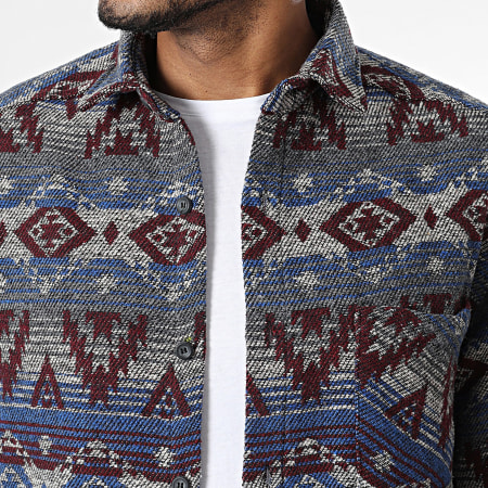 Classic Series - Camicia Z02 Blu Bordeaux Grigio Azteco