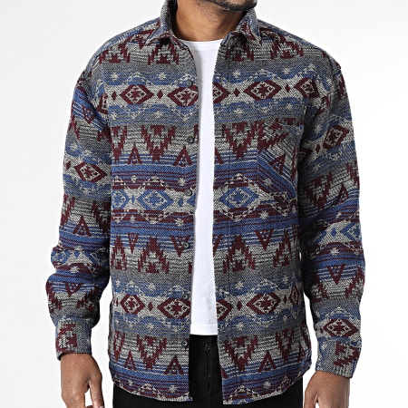 Classic Series - Camicia Z02 Blu Bordeaux Grigio Azteco