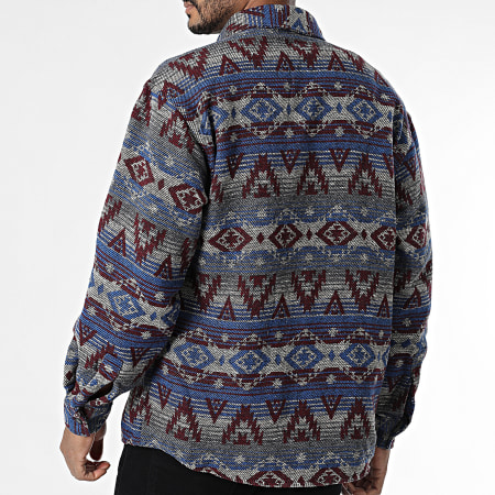 Classic Series - Camicia Z02 Blu Bordeaux Grigio Azteco