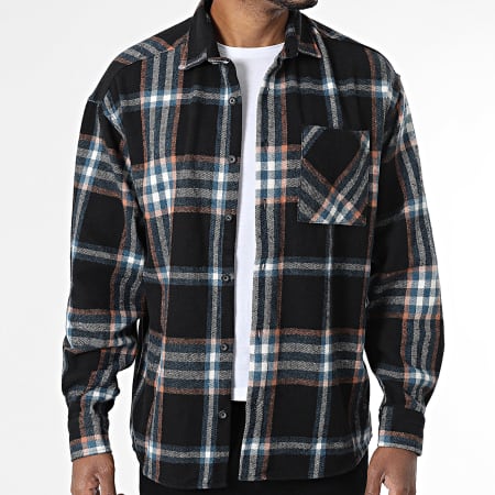 Classic Series - Camicia Sovrapposta A Fantasia 020 Nero Arancione Blu Bianco