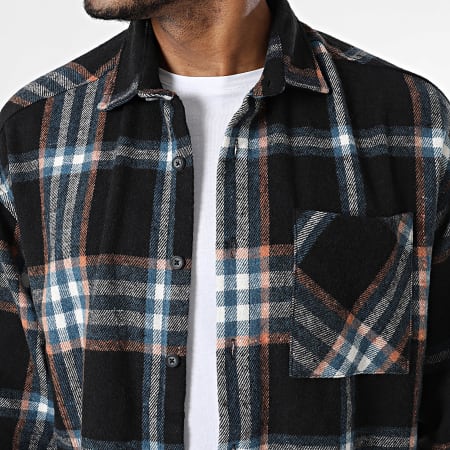 Classic Series - Camicia Sovrapposta A Fantasia 020 Nero Arancione Blu Bianco