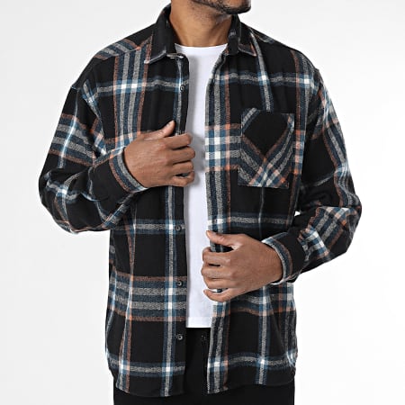 Classic Series - Camicia Sovrapposta A Fantasia 020 Nero Arancione Blu Bianco