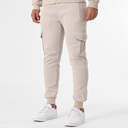 Classic Series - Completo Giacca con Cappuccio Zip e Pantalone Cargo 018 Beige