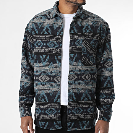 Classic Series - Camicia sovrapposta 023 Nero Grigio Blu Azteco