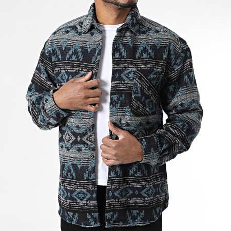 Classic Series - Camicia sovrapposta 023 Nero Grigio Blu Azteco