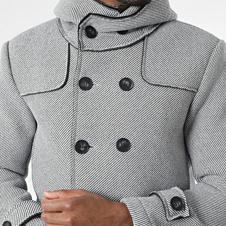 Frilivin - Manteau Capuche A Capuche 766 Gris Noir
