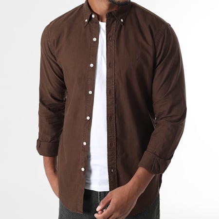 Polo Ralph Lauren - Camisa de mangas largas Slim Fit Original Player Marrón