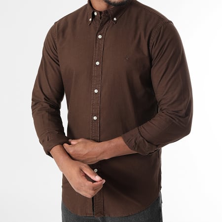 Polo Ralph Lauren - Camisa de mangas largas Slim Fit Original Player Marrón