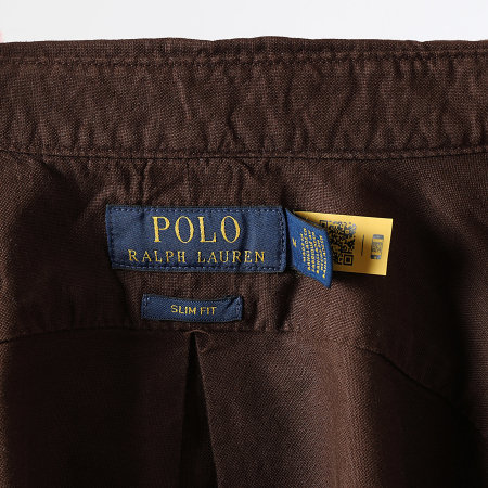 Polo Ralph Lauren - Camisa de mangas largas Slim Fit Original Player Marrón