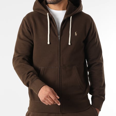 Polo Ralph Lauren - Sweat Zippé Capuche Original Player Marron