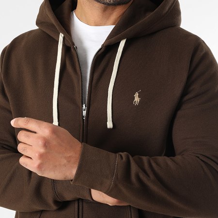 Polo Ralph Lauren - Sweat Zippé Capuche Original Player Marron