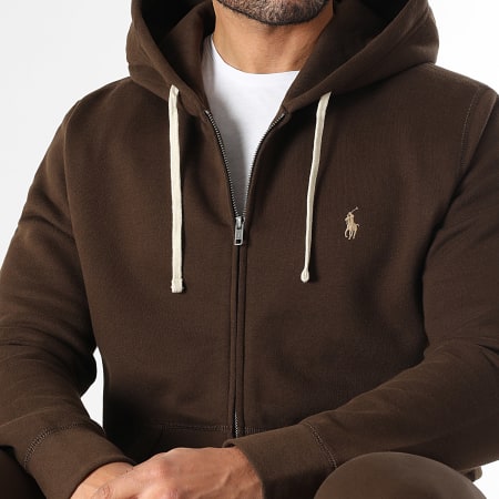 Polo Ralph Lauren - Sweat Zippé Capuche Original Player Marron
