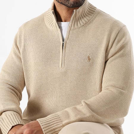 Polo Ralph Lauren - Pull Col Zippé Original Player Beige
