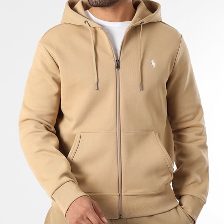 Polo Ralph Lauren - Sweat Zippé Capuche Original Player Camel