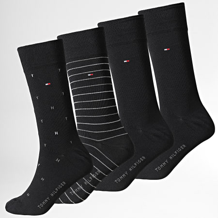 Tommy Hilfiger - Lot De 4 Paires De Chaussettes 5375 Noir Gris Blanc