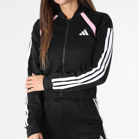 Adidas Sportswear - Ensemble De Survetement A Bandes Femme Teamsports JD2674 Noir