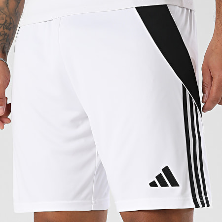 Adidas Sportswear - Short Jogging A Bandes Tiro 24 IR9380 Blanc Noir