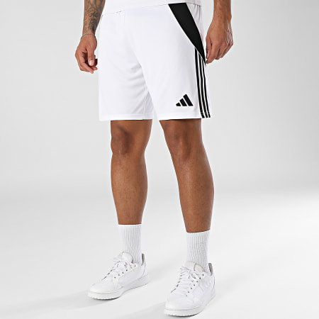 Adidas Sportswear - Short Jogging A Bandes Tiro 24 IR9380 Blanc Noir