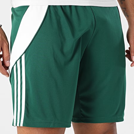 Adidas Sportswear - Short Jogging A Bandes Tiro 24 IS1410 Vert Foncé Blanc