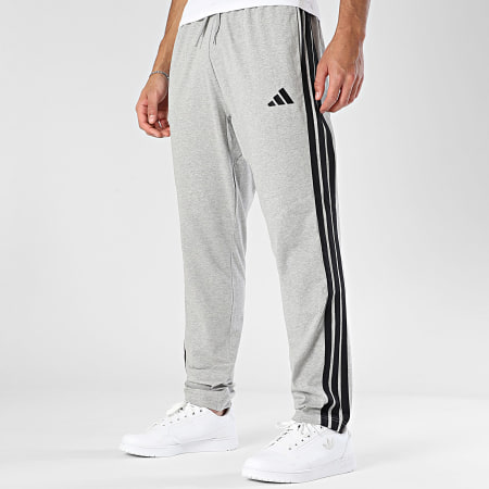 Adidas Sportswear - Pantalon Jogging A Bandes 3 Stripes JE6428 Gris Chiné Noir