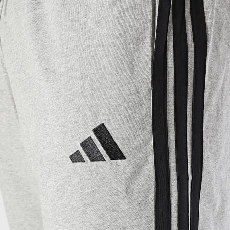 Adidas Sportswear - Pantalon Jogging A Bandes 3 Stripes JE6428 Gris Chiné Noir