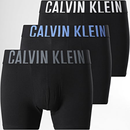 Calvin Klein - Pack de 3 Boxers NB3609A Negro Blanco Azul Rey Gris
