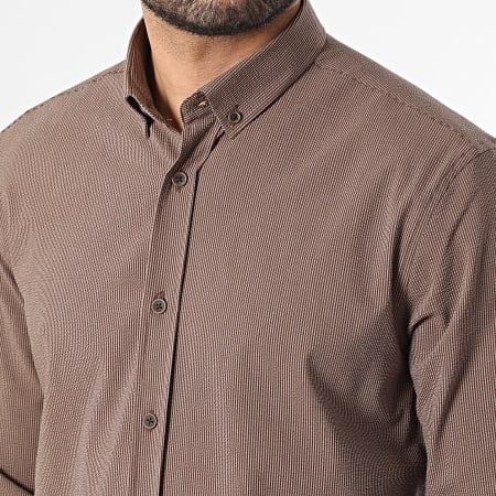 Classic Series - Chemise Manches Longues Texturée A Rayures 007 Marron