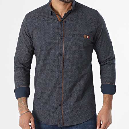 Classic Series - Chemise Manches Longues 108 Bleu Marine Camel