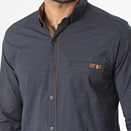 Classic Series - Chemise Manches Longues 108 Bleu Marine Camel