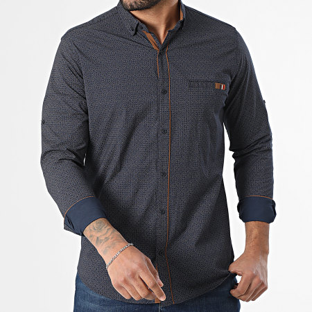 Classic Series - Chemise Manches Longues 108 Bleu Marine Camel