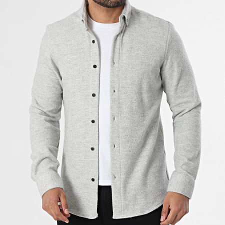 Classic Series - Chemise Manches Longues 702 Gris Clair Chiné