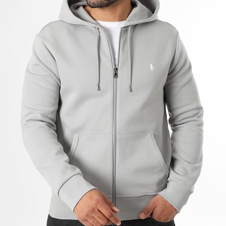 Hoodie zippé en coton Gris Polo ralph lauren - Homme
