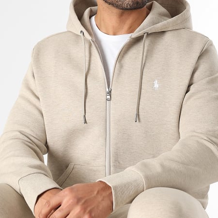 Polo Ralph Lauren - Sweat Zippé Capuche Original Player Beige Chiné