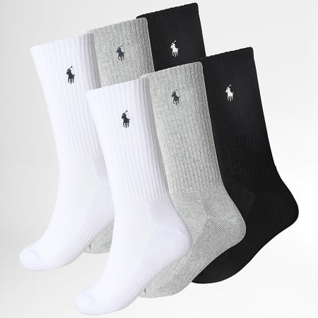 Polo Ralph Lauren - Lot De 6 Paires De Chaussettes Original Player Blanc Gris Noir