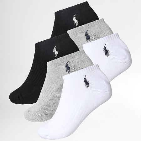 Polo Ralph Lauren - Pack van 6 Paar Sokken Original Player Wit Grijs Zwart