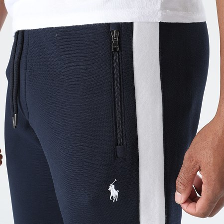 Polo Ralph Lauren - Pantalon Jogging A Bandes Original Player Bleu Marine Blanc