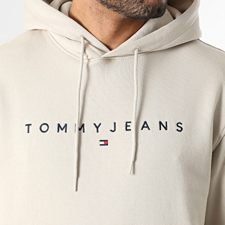 Tommy Jeans - Sweat Capuche Linear Logo 0746 Beige