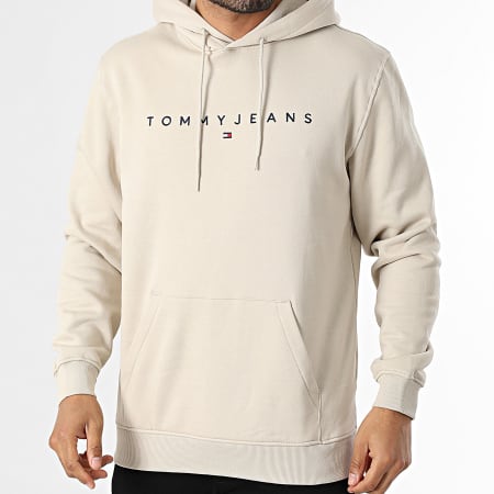 Tommy Jeans - Sweat Capuche Linear Logo 0746 Beige