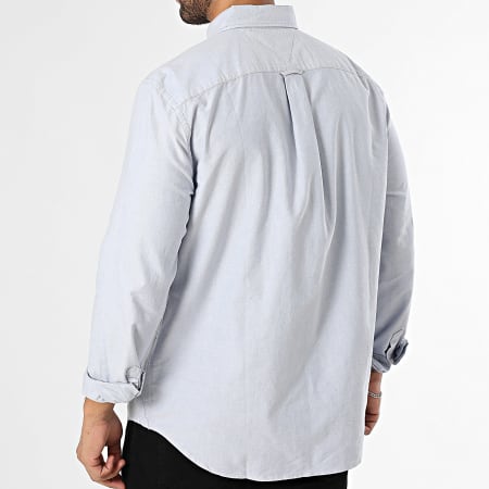 Tommy Jeans - Camisa de Manga Larga Regular Fit Oxford 2836 Azul Claro Jaspeado