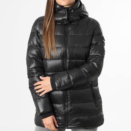 Tommy Hilfiger - Plumífero con capucha Mujer Gloss Down Waist 7355 Negro