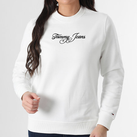 Tommy Jeans - Sweat Crewneck Femme Essential Logo 1922 Blanc