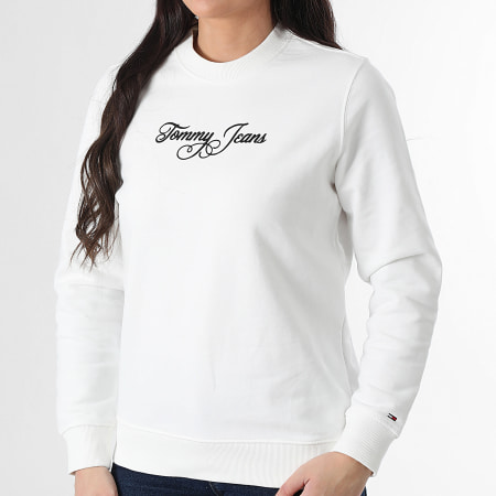 Tommy Jeans - Sweat Crewneck Femme Essential Logo 1922 Blanc