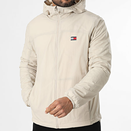 Tommy Jeans - Veste Capuche Zippée Fleece Chicago 2291 Beige Clair